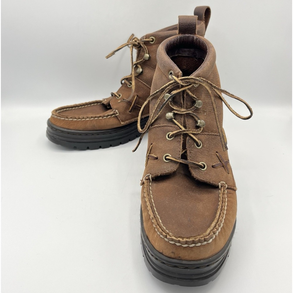 Vintage Ralph Lauren Polo Sport Boots Womens 7‎ Brown Country Ranger Moc Leather